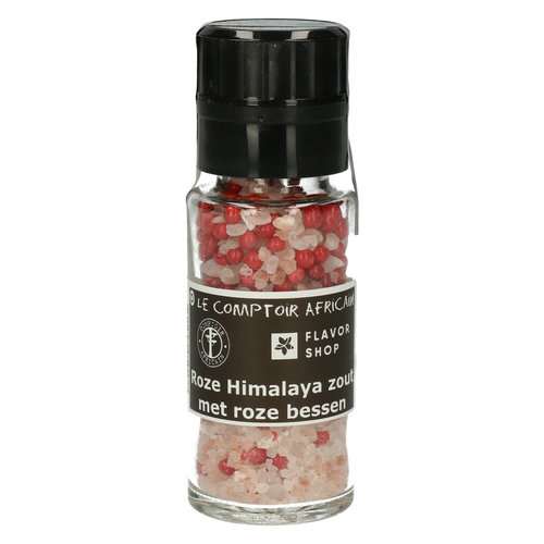 Roze Himalaya zout met roze peper - in zwarte molen 100 g 