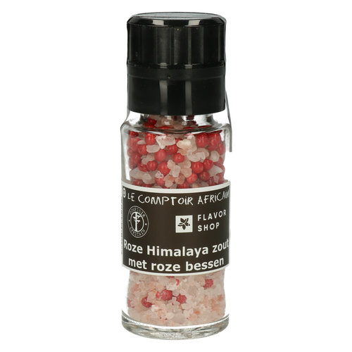 Sel rose de l'Himalaya avec baies roses - moulin 100 g 