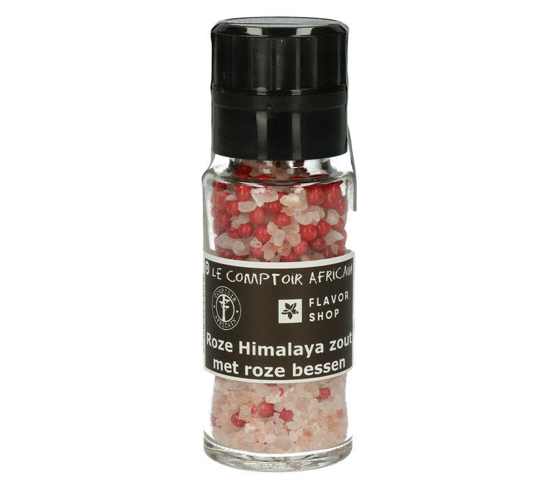 Rosa Himalaya-Salz mit rosa Pfeffer – in schwarzer Mühle 100 g