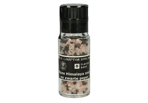Le Comptoir Africain x Flavor Shop Roze Himalaya zout met zwarte peper - in zwarte molen 110 g