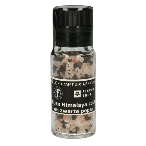 Rosa Himalaya-Salz mit schwarzem Pfeffer – in schwarzer Mühle 110 g 