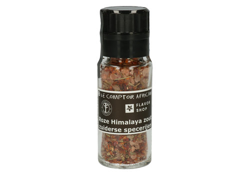 Le Comptoir Africain x Flavor Shop Pink Himalayan salt with Mediterranean herb mix - in black mill 90 g