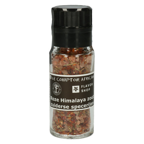 Rosa Himalaya-Salz mit mediterraner Kräutermischung – in schwarzer Mühle 90 g 