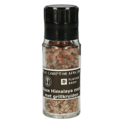 Rosa Himalaya-Salz mit Grillgewürzen – in schwarzer Mühle 110 g 