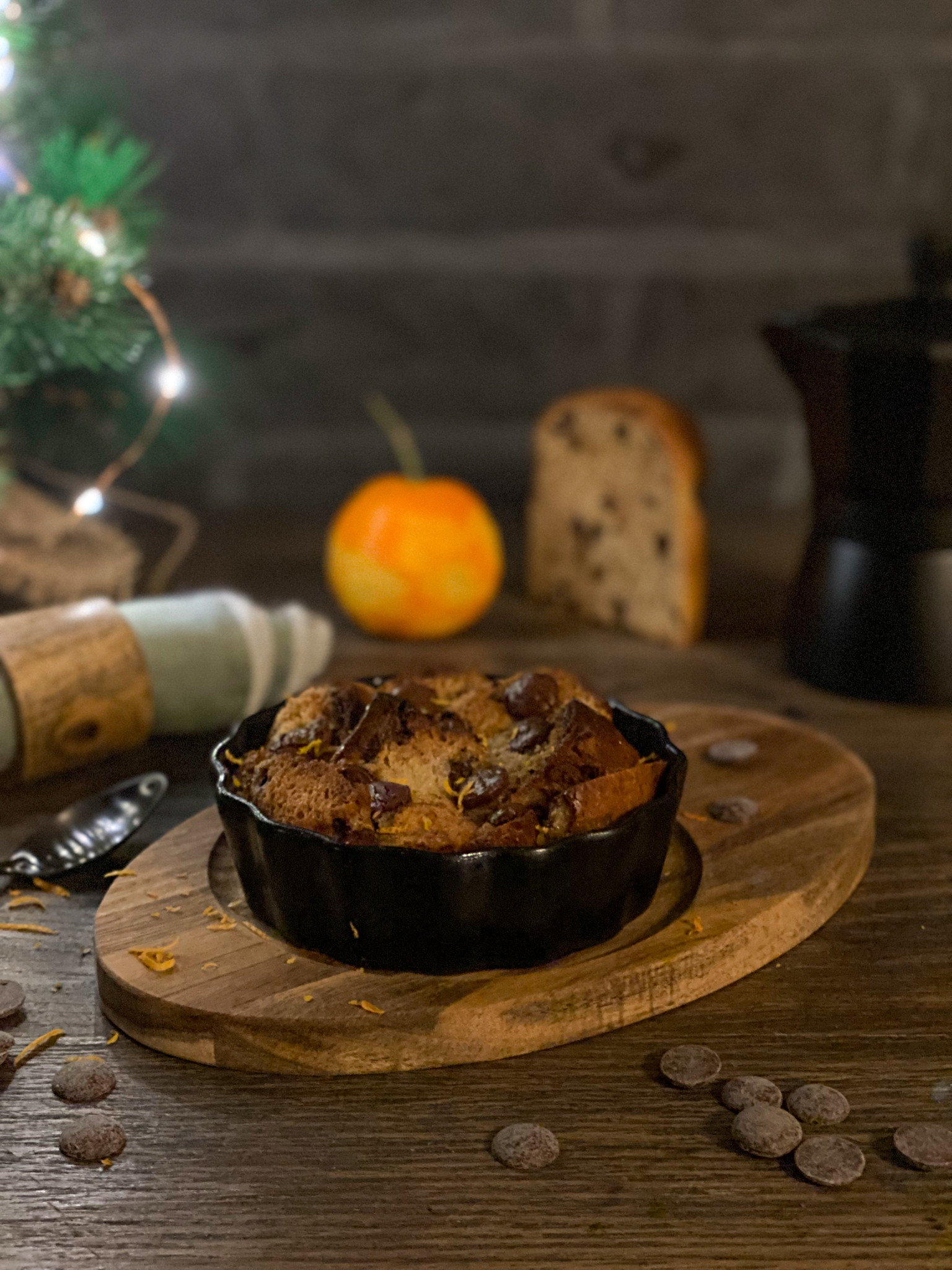 Panettone Broodpudding met chocolade