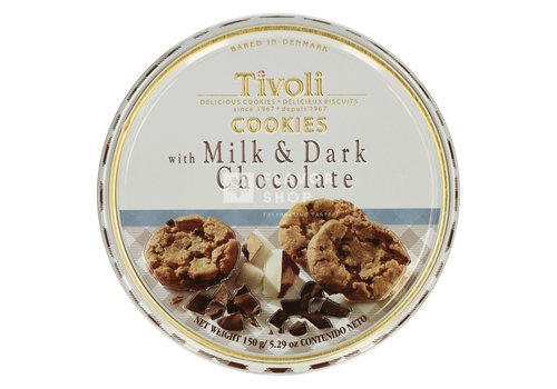 Tivoli Boîte de Buttercookies Tivoli Milk & Dark Chocolate150 g