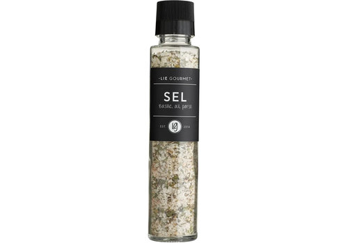 Lie Gourmet Gewürzmühle mit Salz, Basilikum, Knoblauch und Petersilie 250 g