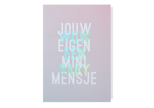 Papette Wow een baby wenskaart