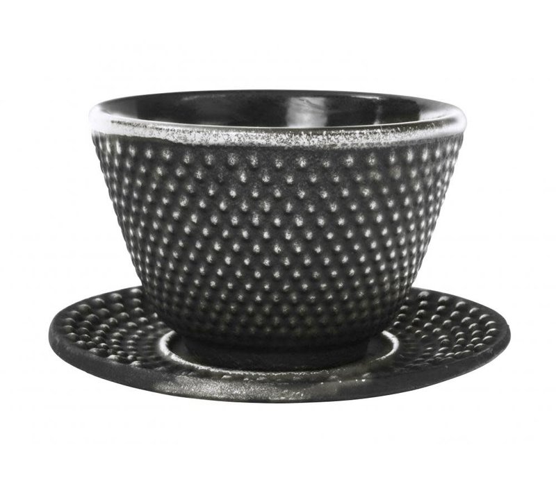 Tasse à  thé 12 cl + soucoupe ronde Arare, argent