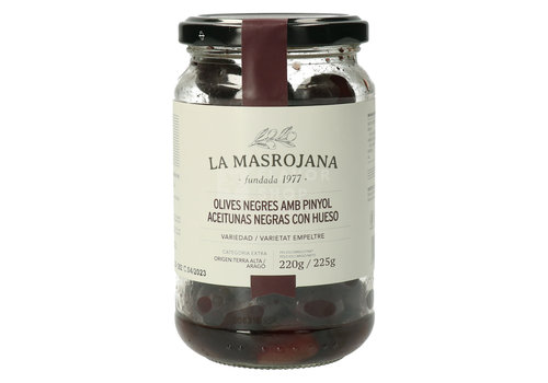 La Masrojana Olives noires avec noyau 220 g