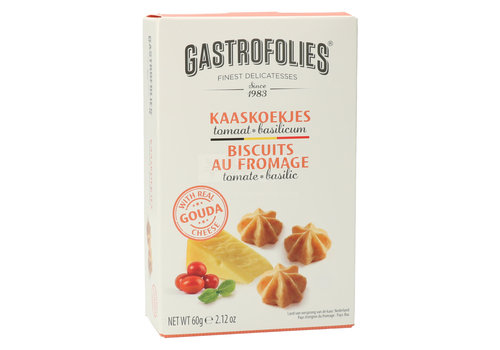 Gastrofollies Kaaskoekjes met tomaat & basilicum 60 g