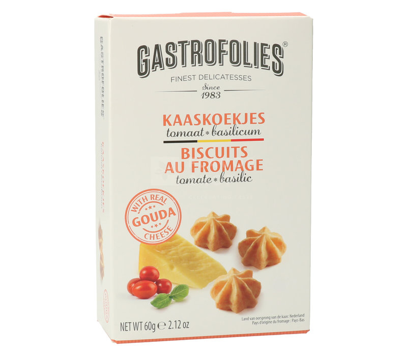 Biscuits au fromage à  la tomate et au basilic 60 g