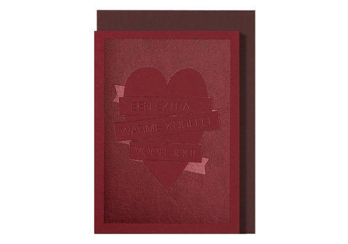 Papette An extra warm hug for you (red) greeting card