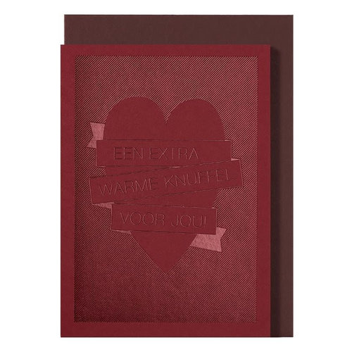 An extra warm hug for you (red) greeting card 
