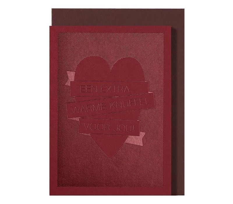 An extra warm hug for you (red) greeting card