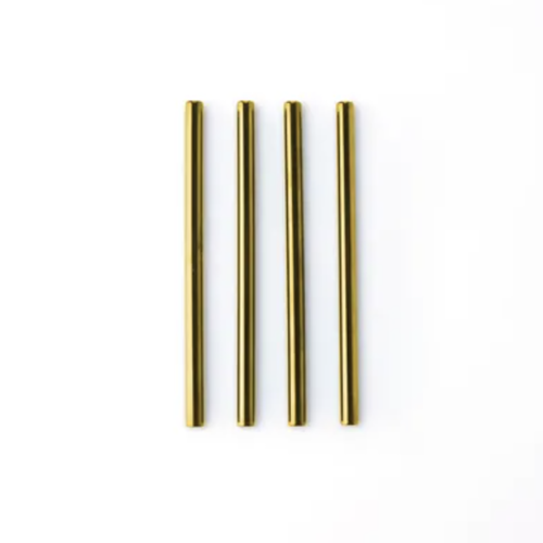 Set of 4 short cocktail straws made of stainless steel gold 