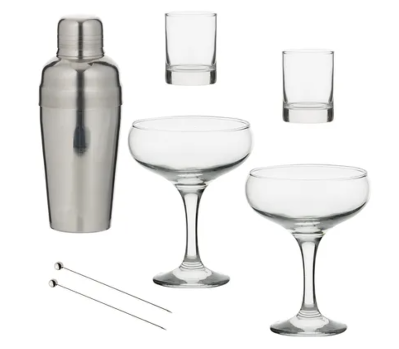 7-piece set for martini cocktails