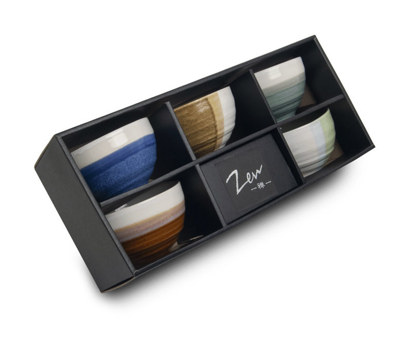 Set de bols Zen 5 pcs 11 x 7 cm - coffret cadeau