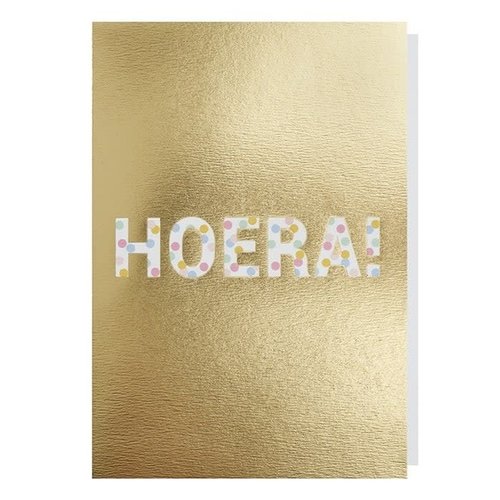 Gold Hoera! wenskaart 