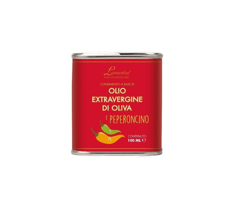 Extra vergine olijfolie met piment blikje 100 ml*