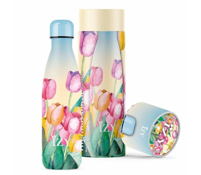 Drinking bottle 500 ml Holland - Field of Tulips - gift box