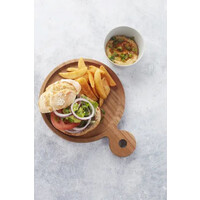 Hamburger board made of acacia wood with handle round ø 20cm FSC®