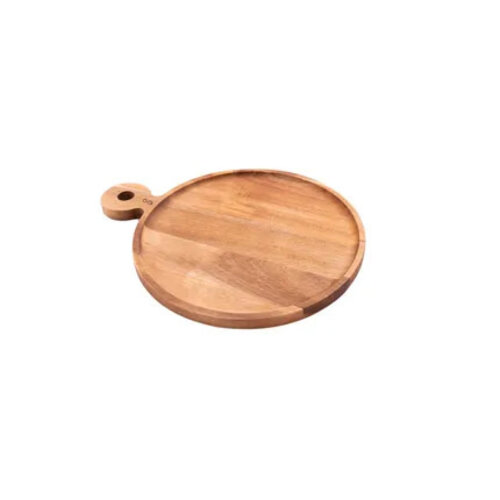 Planche à  hamburger en bois d'acacia avec poignée rond à¸ 25cm FSC ® 