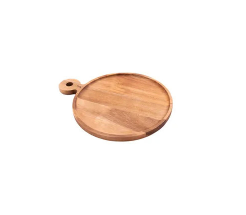 Planche à  hamburger en bois d'acacia avec poignée rond à¸ 25cm FSC ®