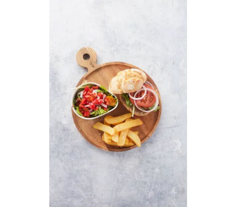Hamburger board made of acacia wood with handle round ø 25cm FSC®