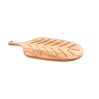 Serving board with handle leaf from acacia wood 40.5x19.7x1.5cm FSC®