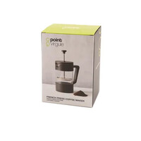 French press cafetière made of black glass 600ml