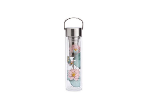 Flowtea Glass tea bottle On-The-Go with filter - Padma