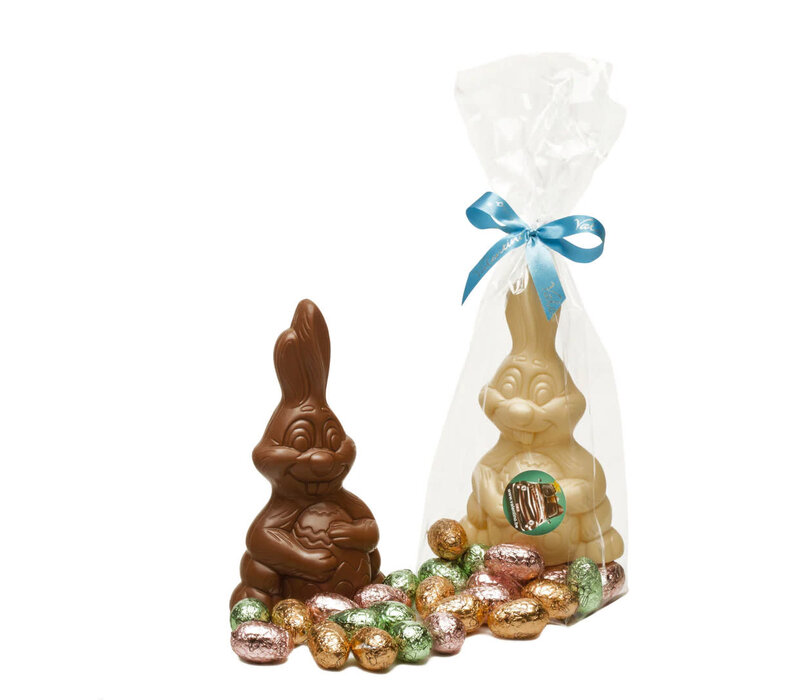 Osterpaket Ein Hase 150 g und Eierpraline 150 g (insgesamt 300 g)