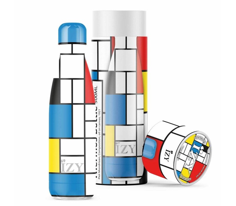 Drinkfles 500 ml Mondriaan - giftbox