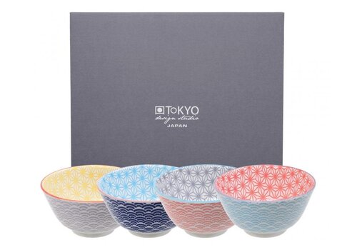 Tokyo Design Studio Set de bols Star & Wave 4 pcs - coffret cadeau