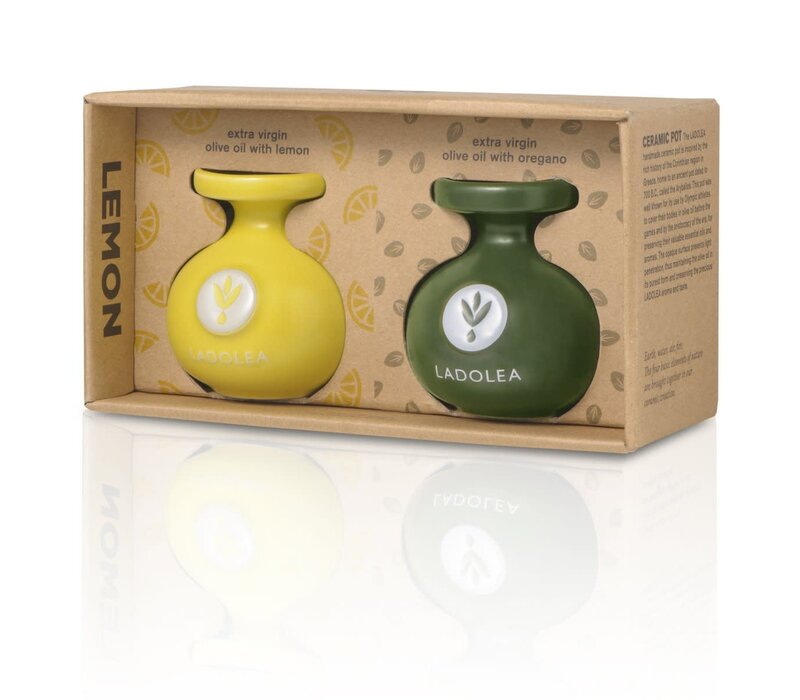Extra natives Olivenöl mit Zitrone und Oregano 2 x 80 ml