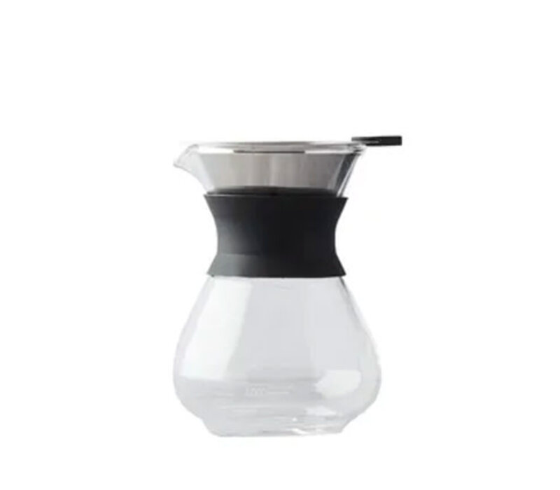 400 ml über die Kaffeemaschine aus schwarzem Glas gießen