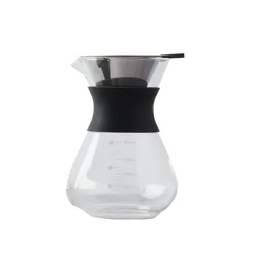 Pour over black glass coffee maker 600ml 