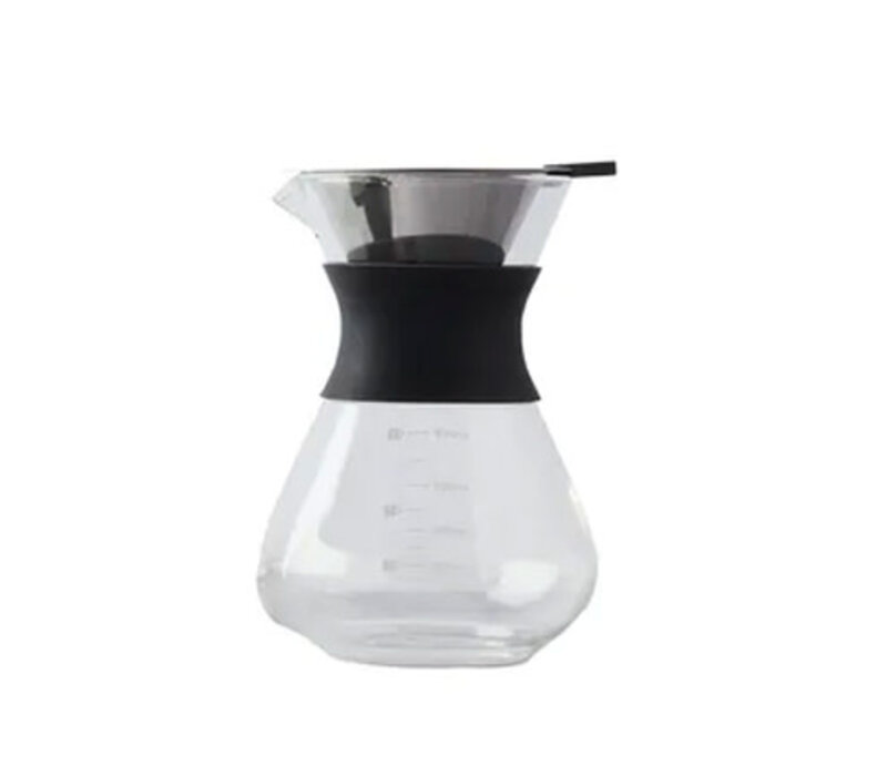 Pour over black glass coffee maker 600ml