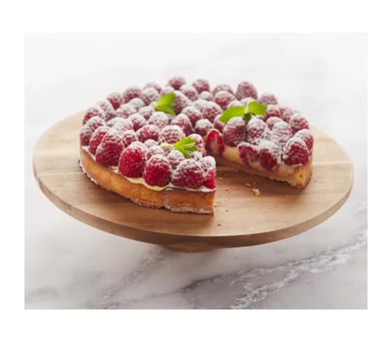 Plat à gâteau sur pied en bois d'acacia ø 28cm H 7,5cm - Acheter en ligne -  Celebrating Taste