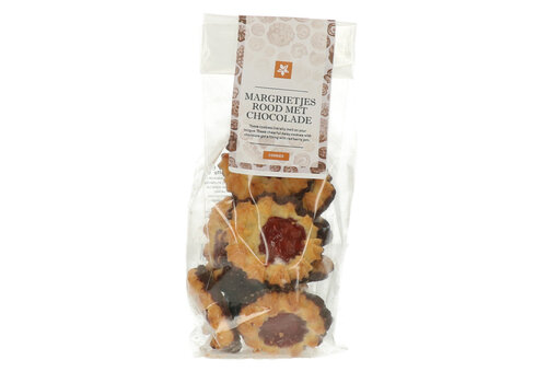 Pure Flavor Margrietjes rood met chocolade 125 g