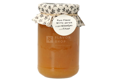 Pure Flavor Confiture de pêches blanches et pétales de roses 375 g