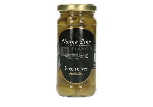 Donna Lina Groene olijven met ansjovis 240 g