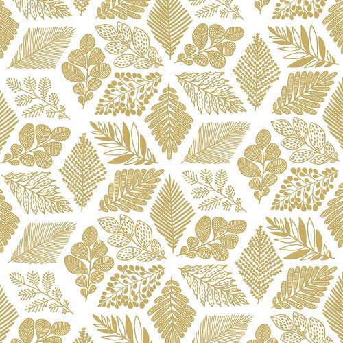 Serviettes Pure Leaves gold 25x25 cm 