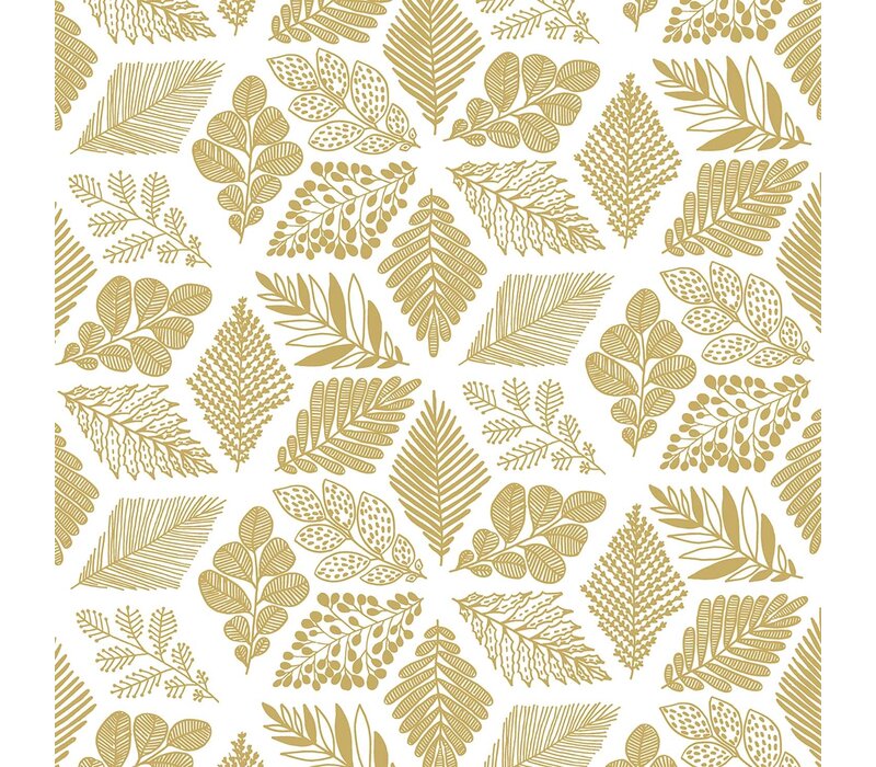 Serviettes Pure Leaves gold 25x25 cm