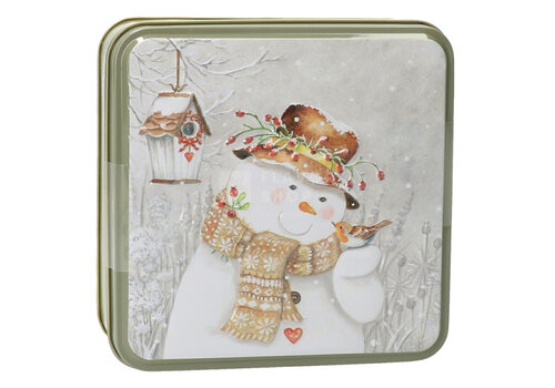 Grandma Wild's Biscuits Snowman with Robin Tin 100 g
