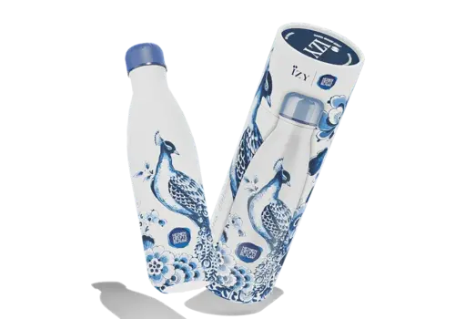 IZY Drinking bottle 500 ml Delft Blue Peacock - gift box