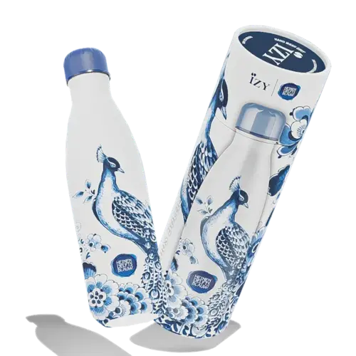 Drinkfles 500 ml Delfts Blue Peacock - giftbox 