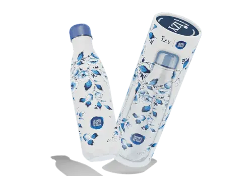 IZY Trinkflasche 500 ml Delft Blue Blossom – Geschenkbox