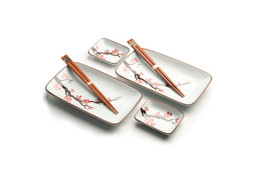 Edo Japan Orientalisches Sakura-Sushi-Set für 2 Personen – Geschenkbox
